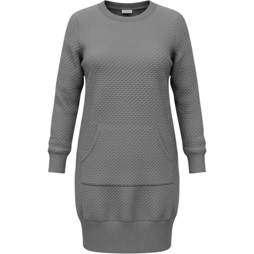 Helly Hansen Hytte Warm Long Sleeve Dress Medium Quilted Pocket Gray Athleisure